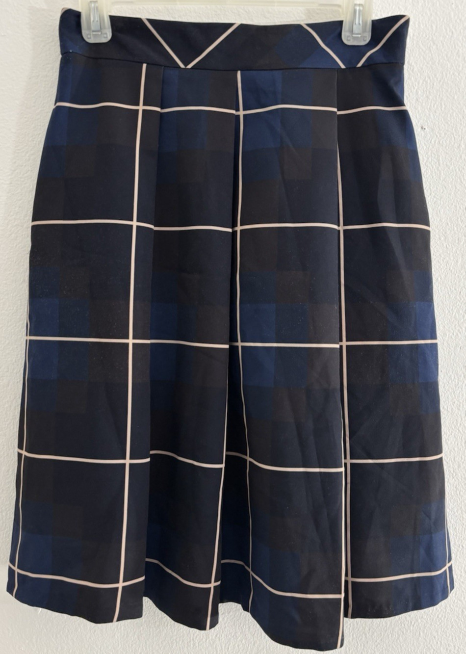 MARELLA Made in Italy Plaid Skirt Blue Lined Women Size 8